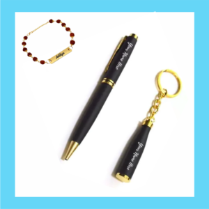 Golden Black Pen, Keychain & Rakhi