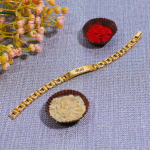 Personalised Metal Brecelet Rakhi with Name