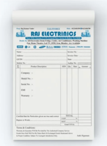 Bill Book 1/4 Size (A4) (Two Color Printing) - Azure Prints