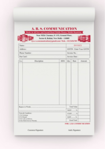 Bill Book 1/4 Size (A4) (Two Color Printing) - Azure Prints