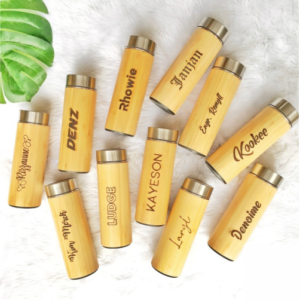 Personalised Bamboo Stainless Steel Bottle